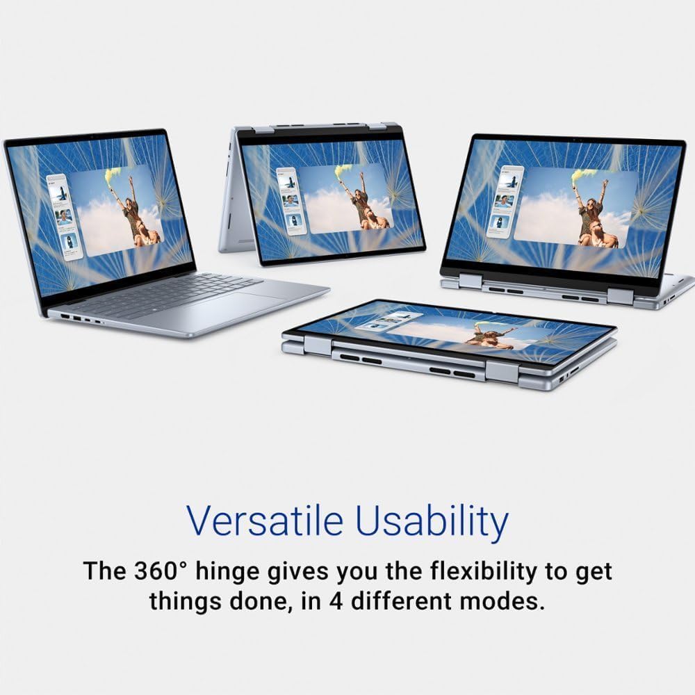 Dell Inspiron 14 7440 2-in-1 Laptop (14" FHD+ Touchscreen, Intel Core 5 120U (> i7-1355U), 16GB DDR5, 512GB SSD), for Creator, Designer, 10-Hr Long Battery Life, Backlit, Win 11 Pro (Renewed)