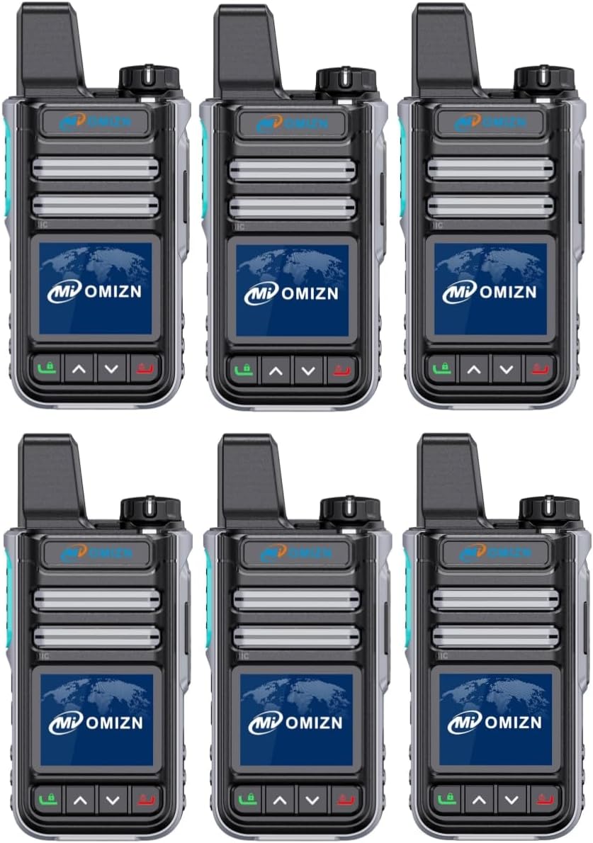 G3 4G/LTE Walkie Talkie - Long Range PTT Radio, Pre-Installed SIM, AES-256 Encryption, Military-Grade IP65 Waterproof for Fleet, Travel & Construction, Camping Gear, Grey - 6 Pack