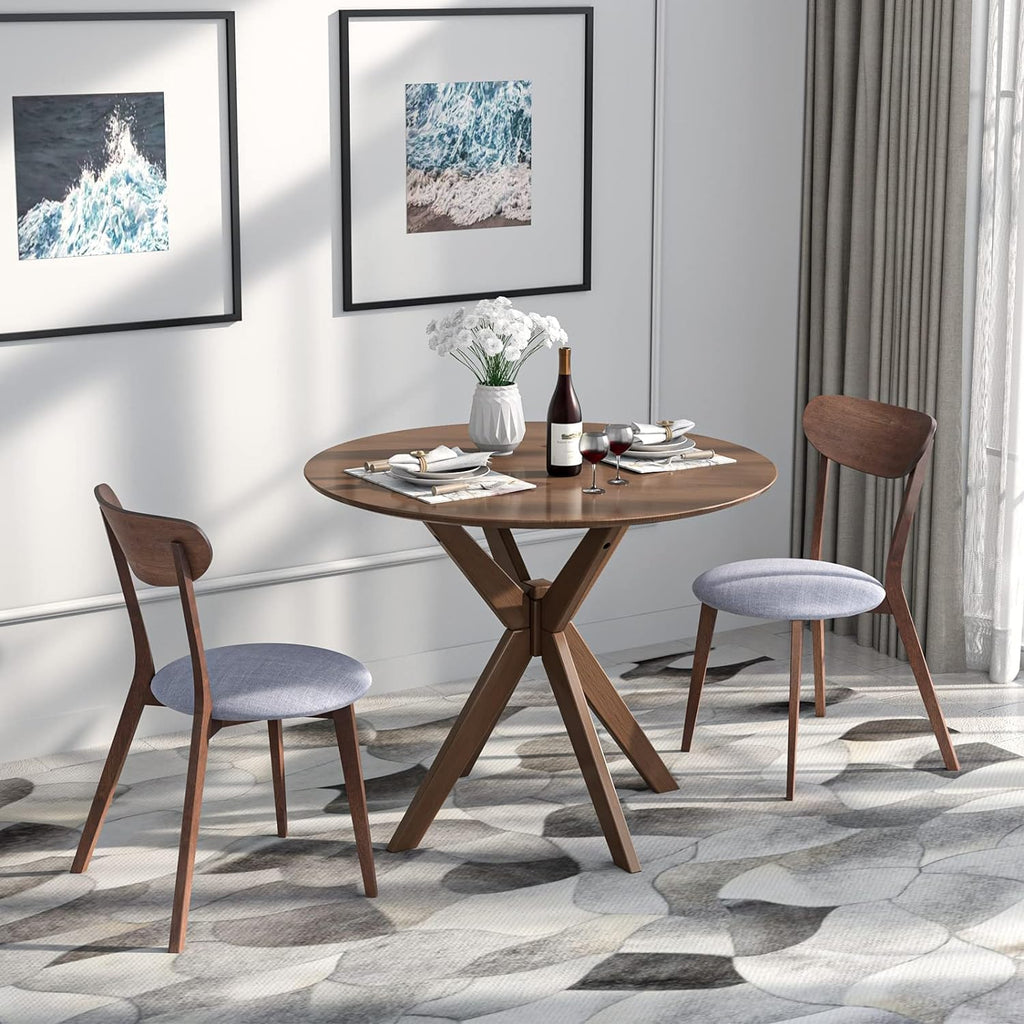 POWERSTONE 5-Piece Dining Table Set for 4, 36" Kitchen Table & 2 Chairs with Cushioned Seats, Mid-Century Dining Table Set for Small Spaces, Living Room, Apartment
