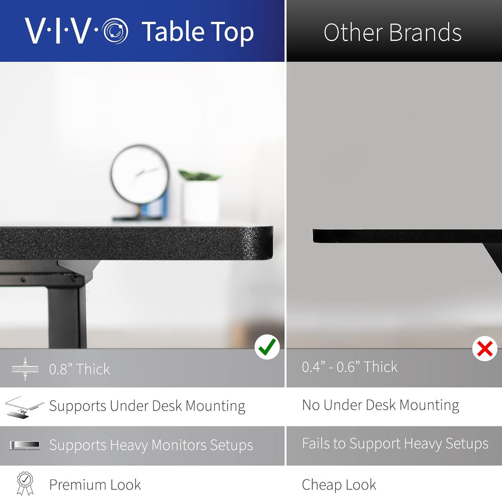 VIVO Corner Standing Desk, 63 x 55 inch Reversible L-Shaped Workstation, Electric Height Adjustment, Home, Office, and Reception Rooms, Black Table Top Black Frame, DESK-E3CTB