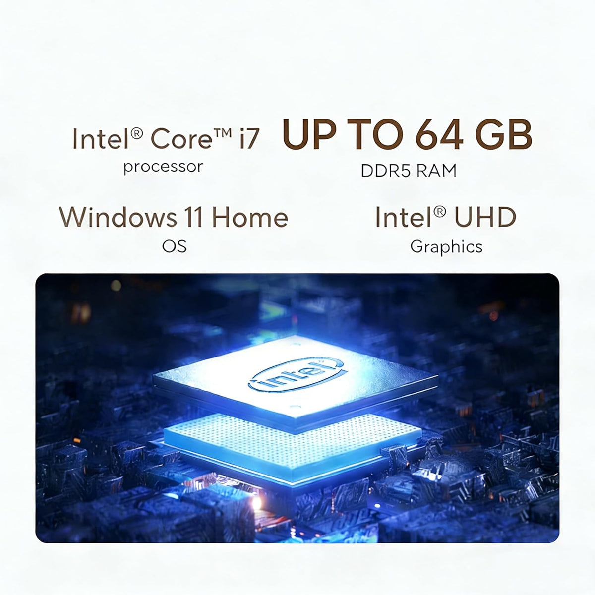 ASUS V500 Tower Desktop Computer | Intel Core i7 13620H (10 Cores, Up to 5GHz) | 16GB DDR5 RAM, 512GB PCIe SSD | WiFi 6, Bluetooth 5.4 | Intel UHD Graphics | Office 365 for The Web, Wired KB & Mouse
