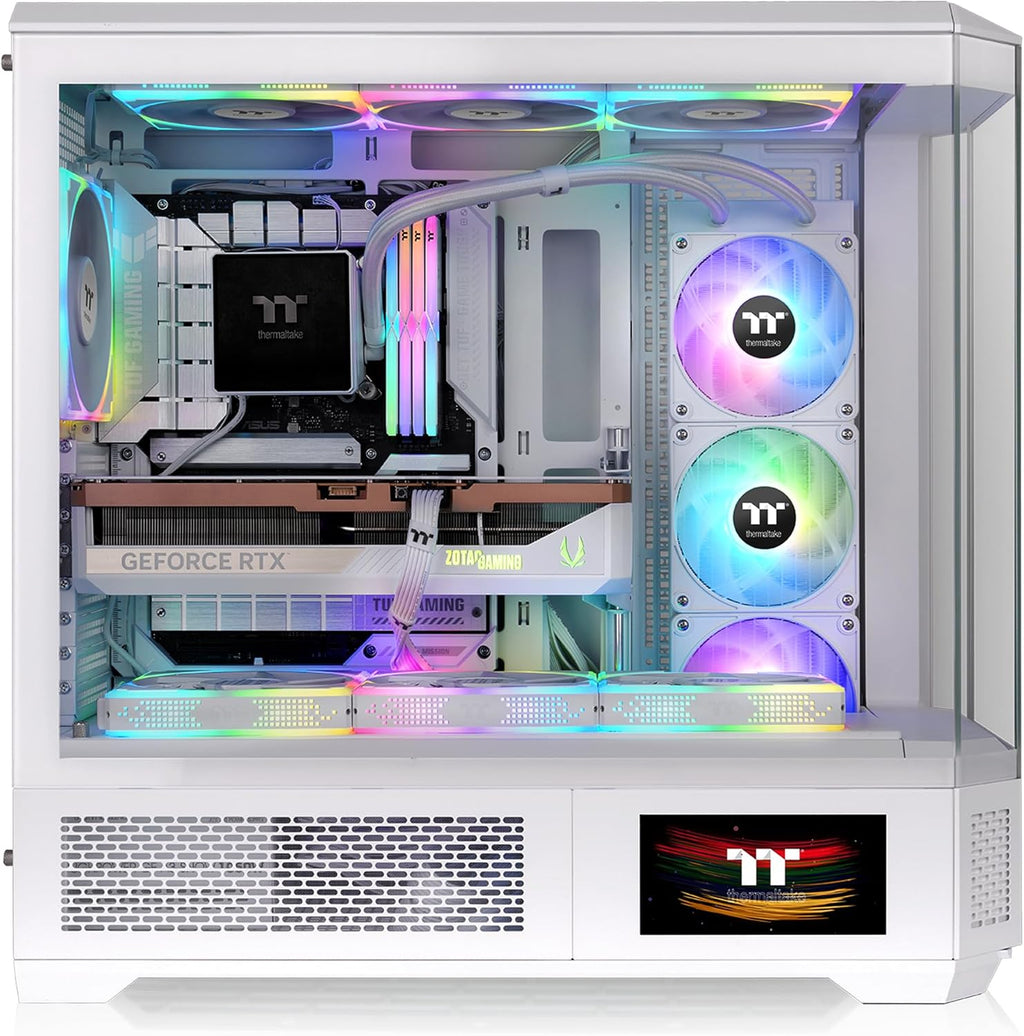 Thermaltake View 600 TG; Full Tower; 420mm Radiator Support; 480mm GPU Clearance; Hidden Connector Support; Rotatable PCIe Slots; 220mm PSU Clearance; Snow; CA-11H-00F6WN-00