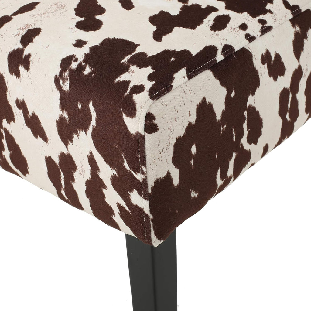 Evelyn Contemporary Velvet Dining Chairs (Set of 4), Cow Print
