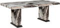 Signature Design by Ashley Jazmore Contemporary Dining Table with Double Pedestal Base, Dark Brown & Beige