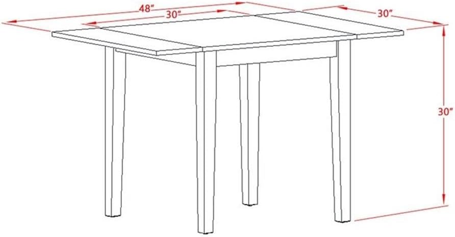 East West Furniture NDNO5-OAK-C 5 Piece Modern Dining Table Set Includes a Rectangle Wooden Table with Dropleaf and 4 Linen Fabric Dining Room Chairs, 30x48 Inch, Oak
