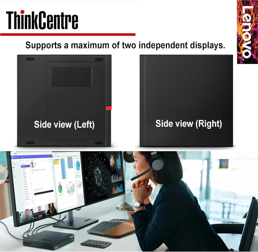 Lenovo Business Mini Desktop PC, AMD Processor, 16GB RAM, 256GB SSD, Dual Display Support, Wi-Fi, Bluetooth, USB & Ethernet Port, Windows 11 Pro, Compact, Quiet, and Space-Saving, w/Keyboard & Mouse