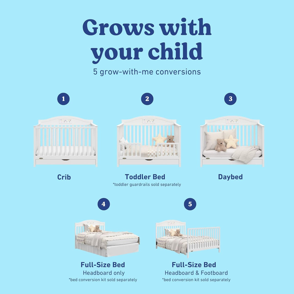 Graco® Story Customizable 5-in-1 Convertible Crib with Drawer