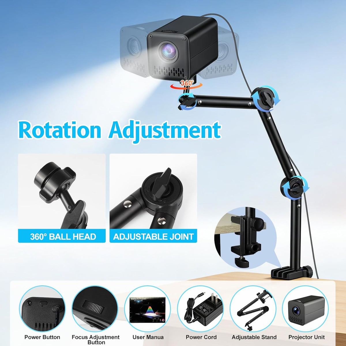Art Projector for Tracing and Drawing - 5G WiFi & App-Free Web Control - Digital Sketch Projector with Stable Stand for Artists, Cookie Decor - Compatible with iOS/Android, Supports Online/Offline