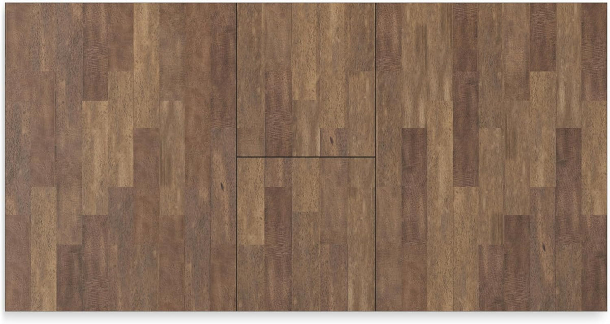 Signature Design by Ashley Wildenauer Dining Extension Table, Self-Storing Butterfly Leaf, Seats 8, Hardwood Solids, 40" W x 78" D x 30.13" H, Black & Dark Brown
