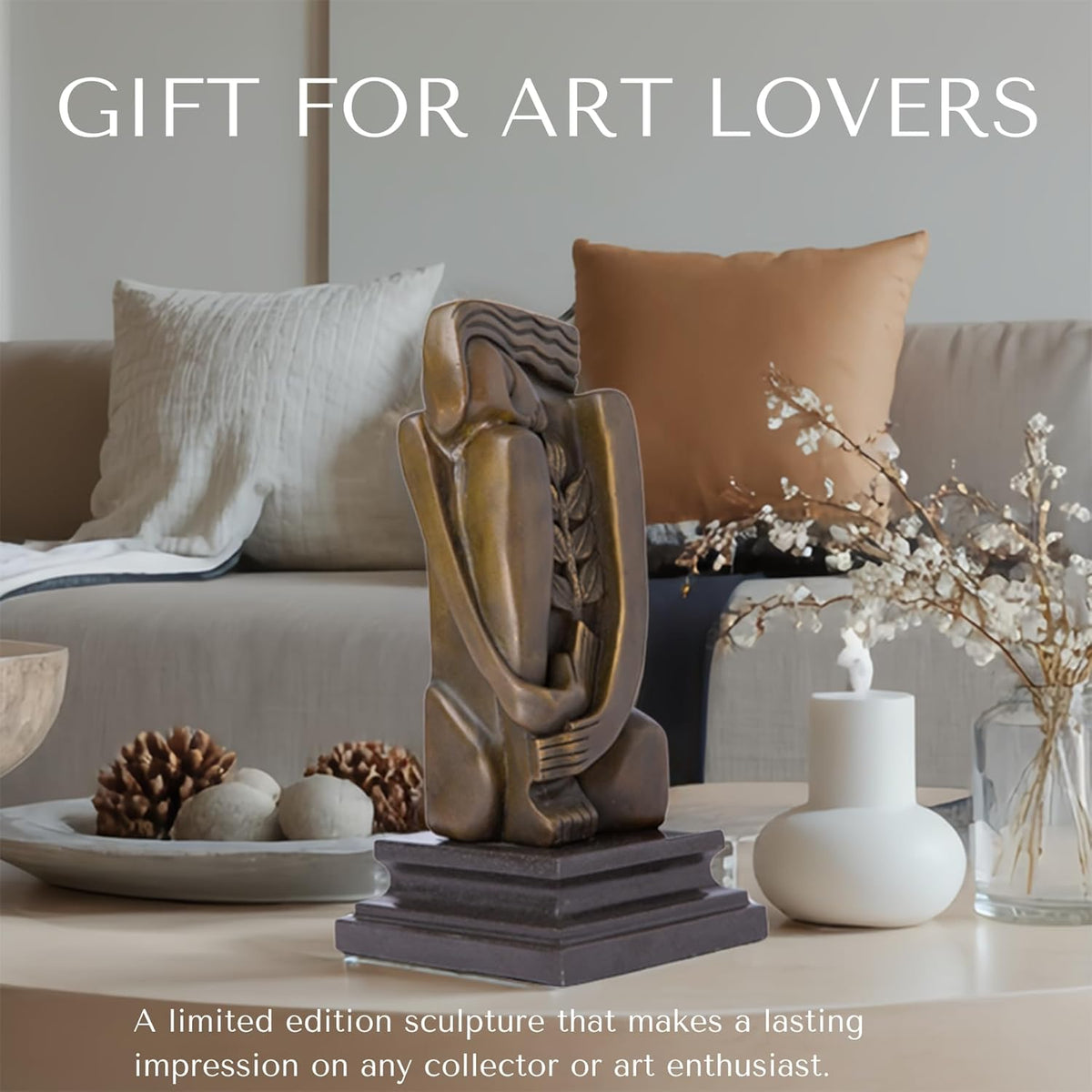 9.8'' Dalí Signed Bronze Sculpture – Surrealist Woman Figurine on Marble Base, Limited Edition Collectible Art for Gift, Home Office Decor, Museum & Gallery Display