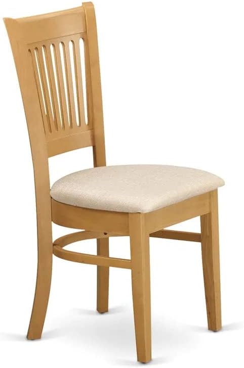 East West Furniture CAVA7-OAK-C 7 Piece Dining Table Set Consist of a Rectangle Wooden Table and 6 Linen Fabric Dining Room Chairs, 36x60 Inch, Oak