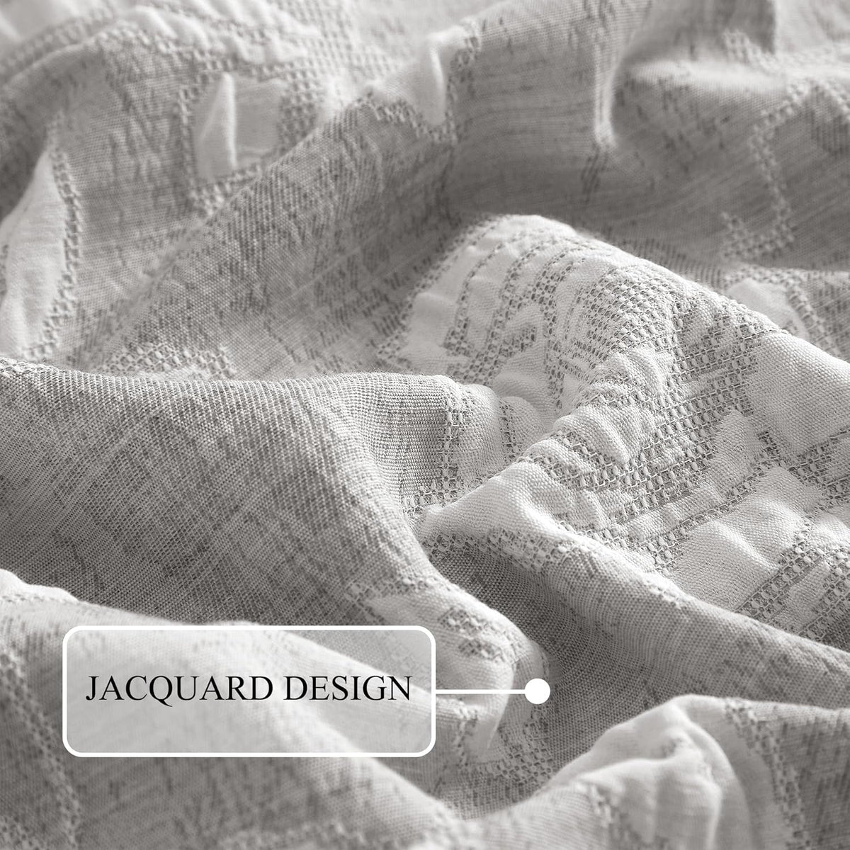 Stratford Park Elegant Grey Floral Comforter Set, 7 Piece Jacquard Bedding Set Queen, Waffle Weave Texture All Season Bedding Set, Matching Bed Skirt, Pillows & Shams
