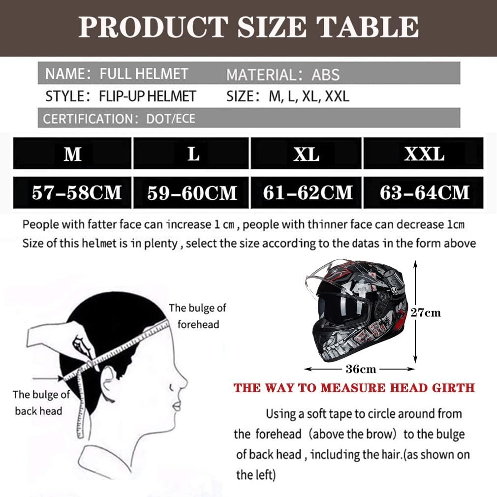 Bluetooth Motorcycle Helmet Anti-Fog Double Visor Flip Up Full Face Motorbike Helmet DOT Approved Built-in Dual Speaker with Microphone Automatic Answering for Adults Men and Women