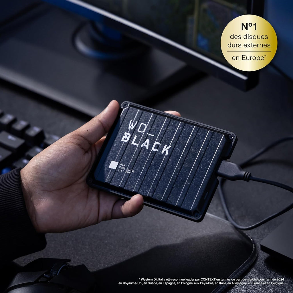 WD_Black 6TB P10 Game Drive, Portable External Hard Drive, Works with PlayStation, Xbox, & PC - WDBZ7D0060BBK-WESN