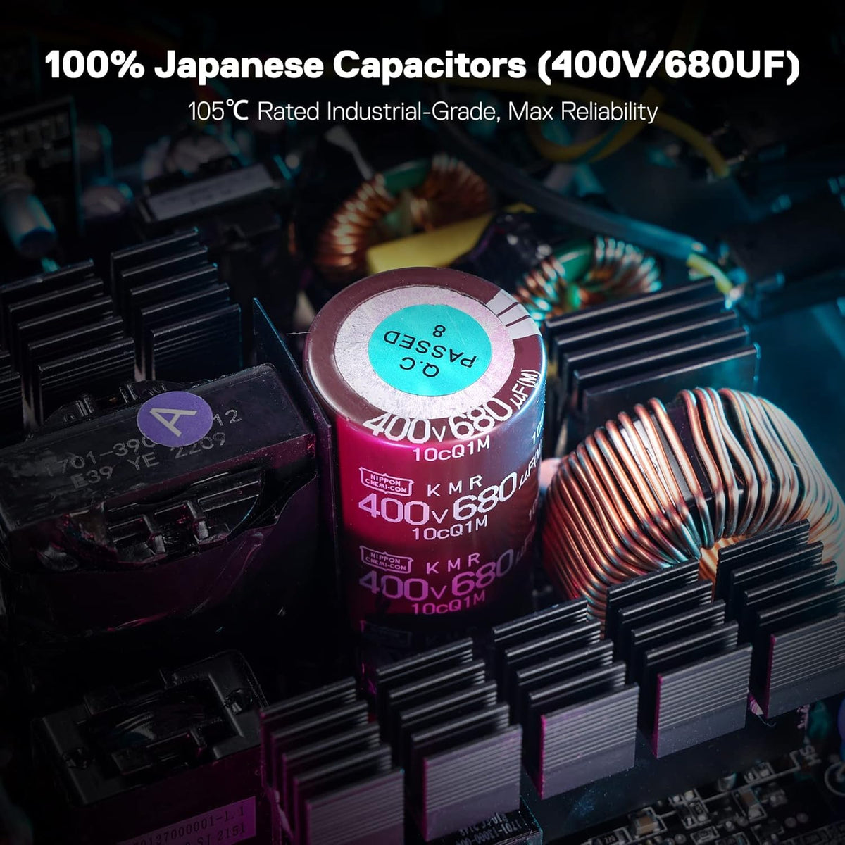 Redragon RGPS-850W 80+ Gold 850 Watt Power Supply w/Upgraded ATX 3.1 & PCIe 5.1 Fully Modular, 12VHPWR Cable Included, 100% Japanese Capacitors, Smart ECO Low Noise RGB Fan, Compact 160mm Size