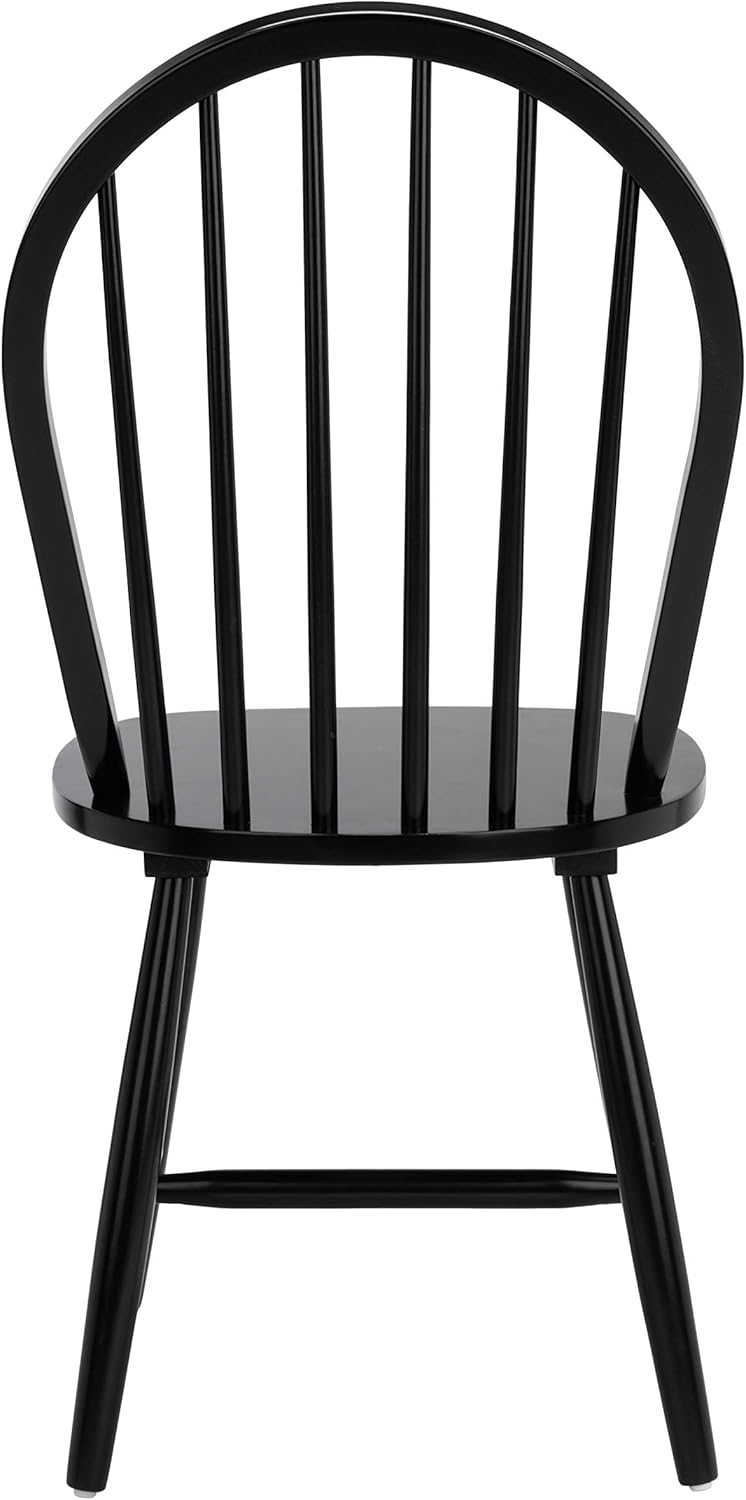 SAFAVIEH Furniture - Camden Spindle Dining Chair Set of 2 - Black - Solid Wood - Classic Windsor Design - Ideal for Dining Room, Kitchen, 17.83" Seat Height (DCH8501A-SET2)