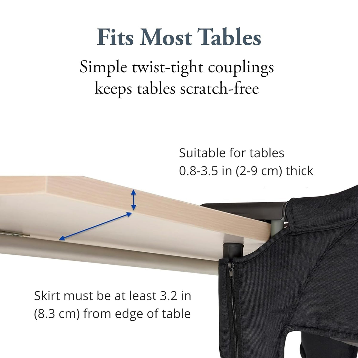 Inglesina Fast Table Chair - Pine Green Melange + Fast Dining Tray - Portable Baby High Chair - for Babies & Toddlers up to 37 lbs - Fits Tables 0.8'' to 3.5'' Thick - Compact - Travel Bag Included