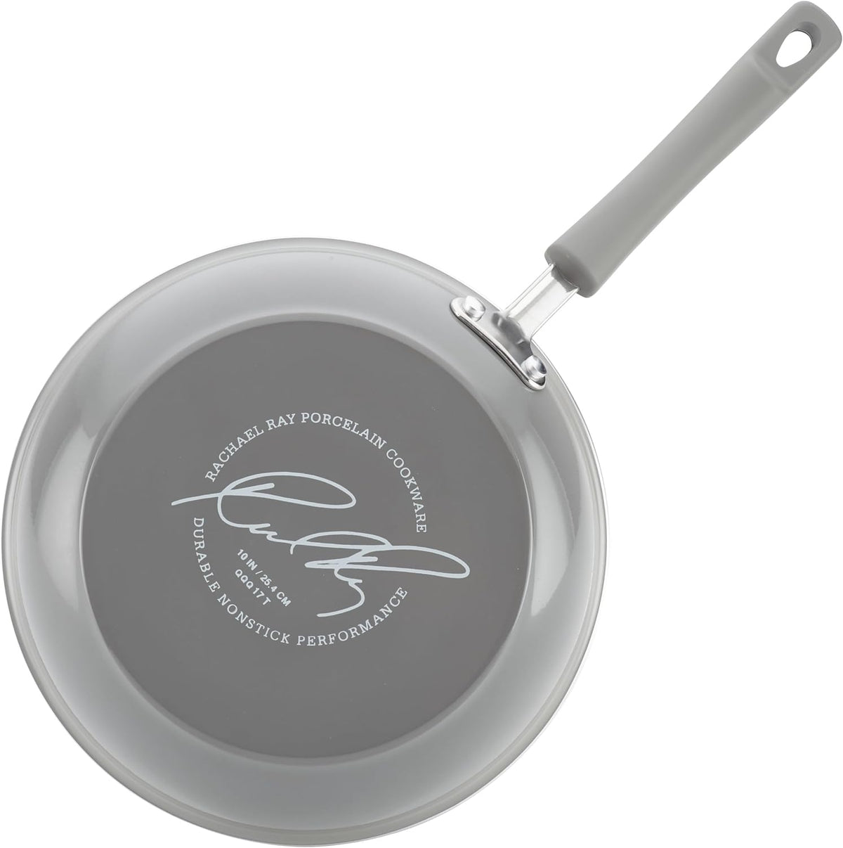 Rachael Ray Brights Nonstick Cookware Pots and Pans Set, 14 Piece, Sea Salt Gray