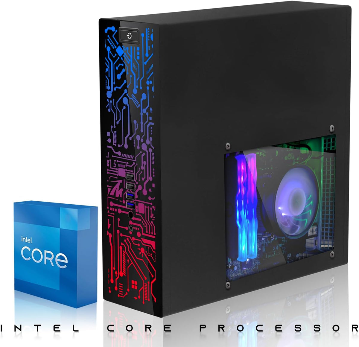 Hp Desktop Computer PC – Intel Core i5, 16GB ARGB RAM, 512GB SSD, 32 Inch Curved Monitor, RGB Keyboard with AI Copilot Key and Mouse, RGB Soundbar, Windows 11(Renewed)