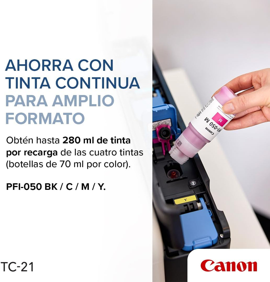 Canon imagePROGRAF TC-21 24" - Large Format Printer, Poster & Plotter Printer, Automatic Roll & Cut Sheet Paper Feeder, Includes 280 ml of Ink, White
