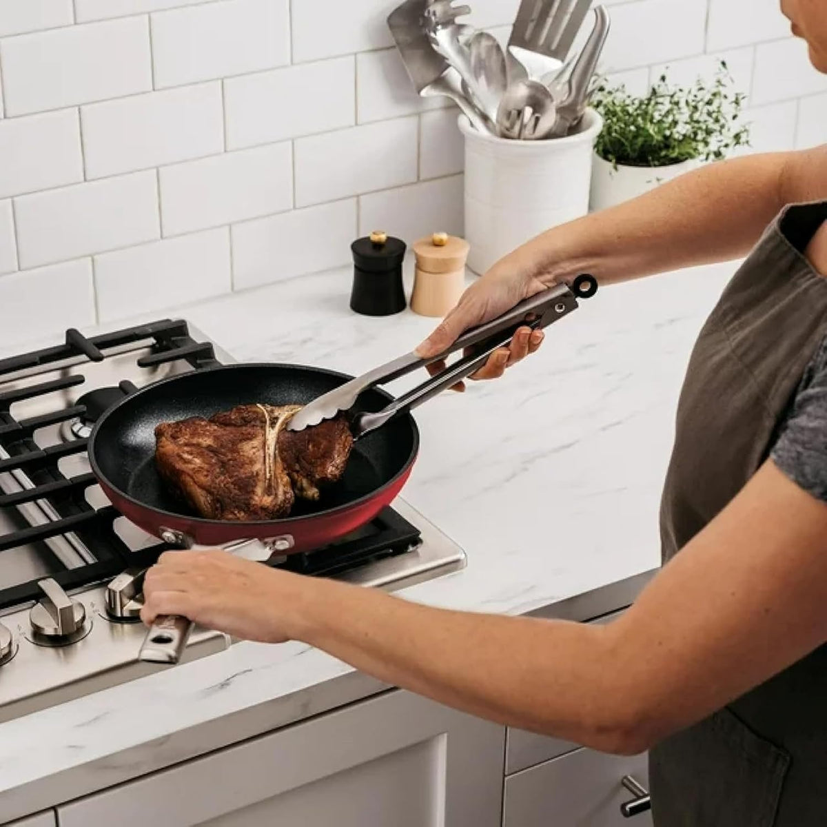 Ninja Foodi Never Stick 9pc Nonstick Cookware Set (9, Black)