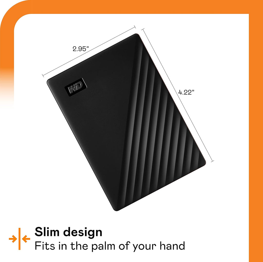 WD 2TB My Passport, Portable External Hard Drive, Black, backup software with defense against ransomware, and password protection, USB 3.1/USB 3.0 compatible - WDBYVG0020BBK-WESN