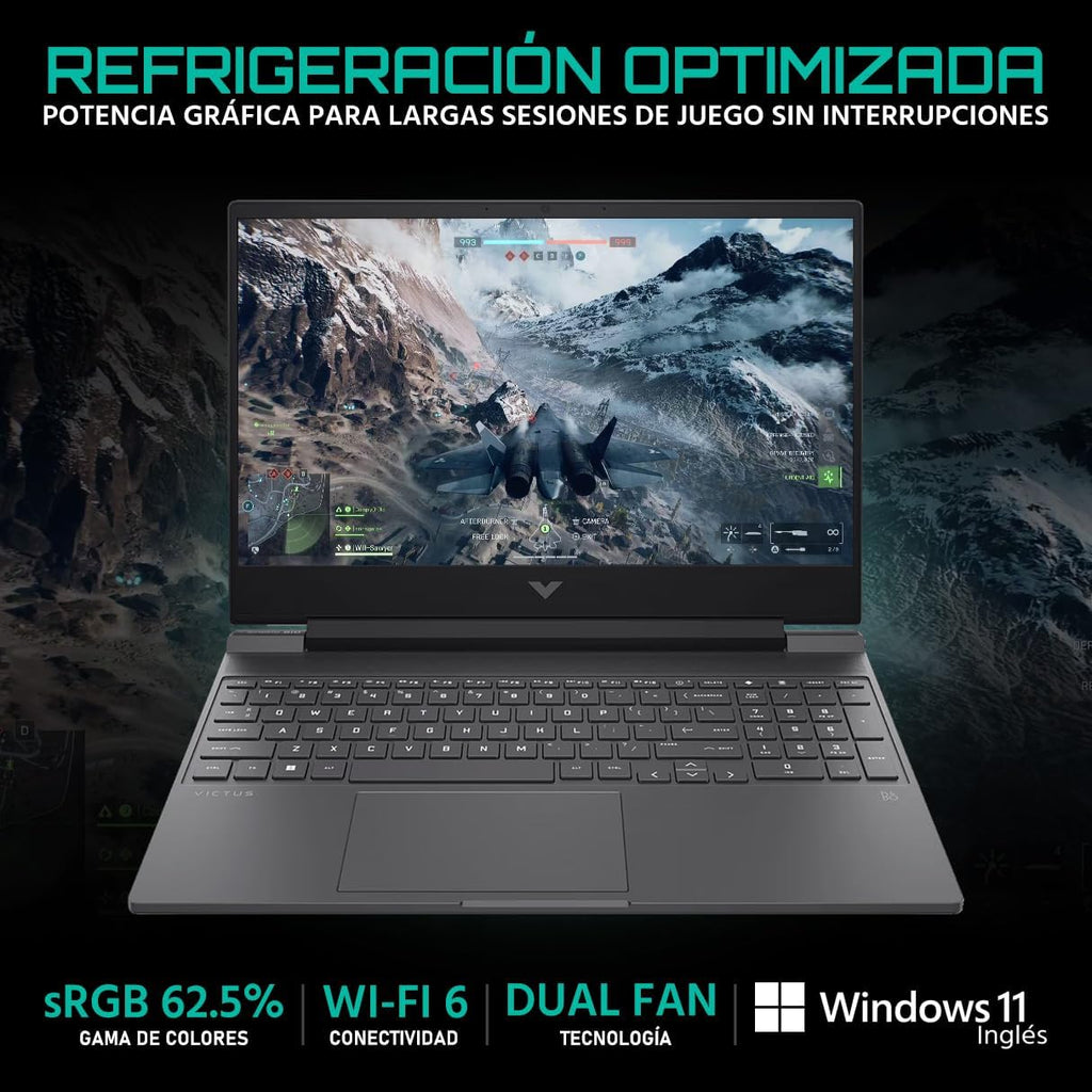 HP NVIDIA GeForce RTX 4050 Laptop Gamer Victus 13420H 16GB RAM 512GB SSD 15.6" Windows 11 Home English Keyboard