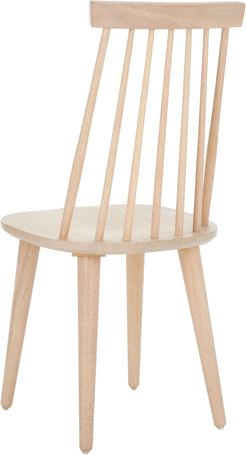 SAFAVIEH Furniture - Burris Side Chair Set of 2 - White Washed - Solid Wood - Modern Clean-Line Design - Ideal for Dining Room, Kitchen, Living Room, 17.7" Seat Height (AMH8511P-SET2)