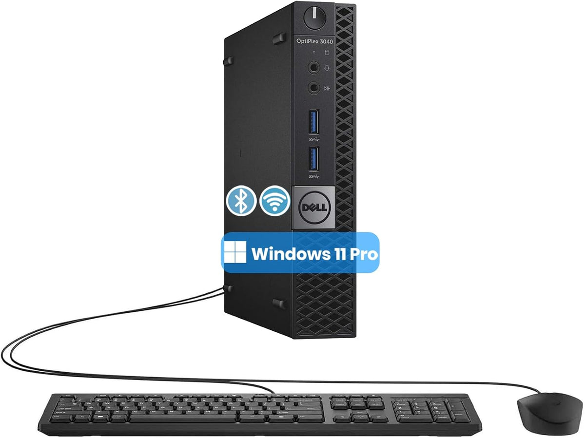 Dell OptiPlex 3040 Micro PC Mini Desktops, Intel Core 6th Gen 3.2GHz, 8 GB RAM, 256 GB SSD, WiFi, Bluetooth, Keyboard & Mouse, Windows 11 Pro (Renewed)