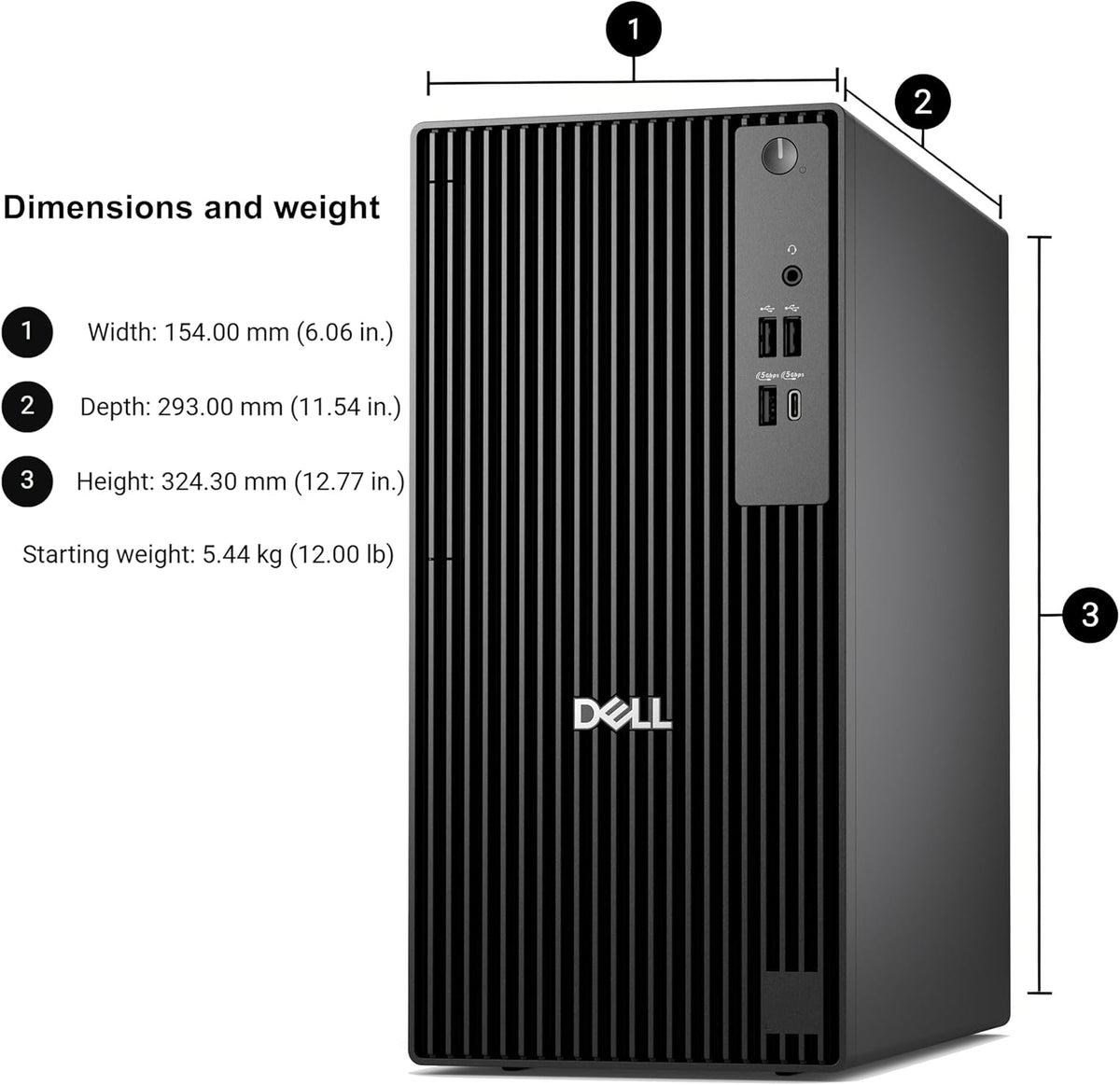 Dell Pro Tower Desktop Computer, Next Gen OptiPlex, 14th Gen Intel i3-14100 (4-Core), 8GB DDR5 RAM, 256GB PCIe SSD, Windows 11 Pro – Reliable Essential Desktop for Small Business & Home Office