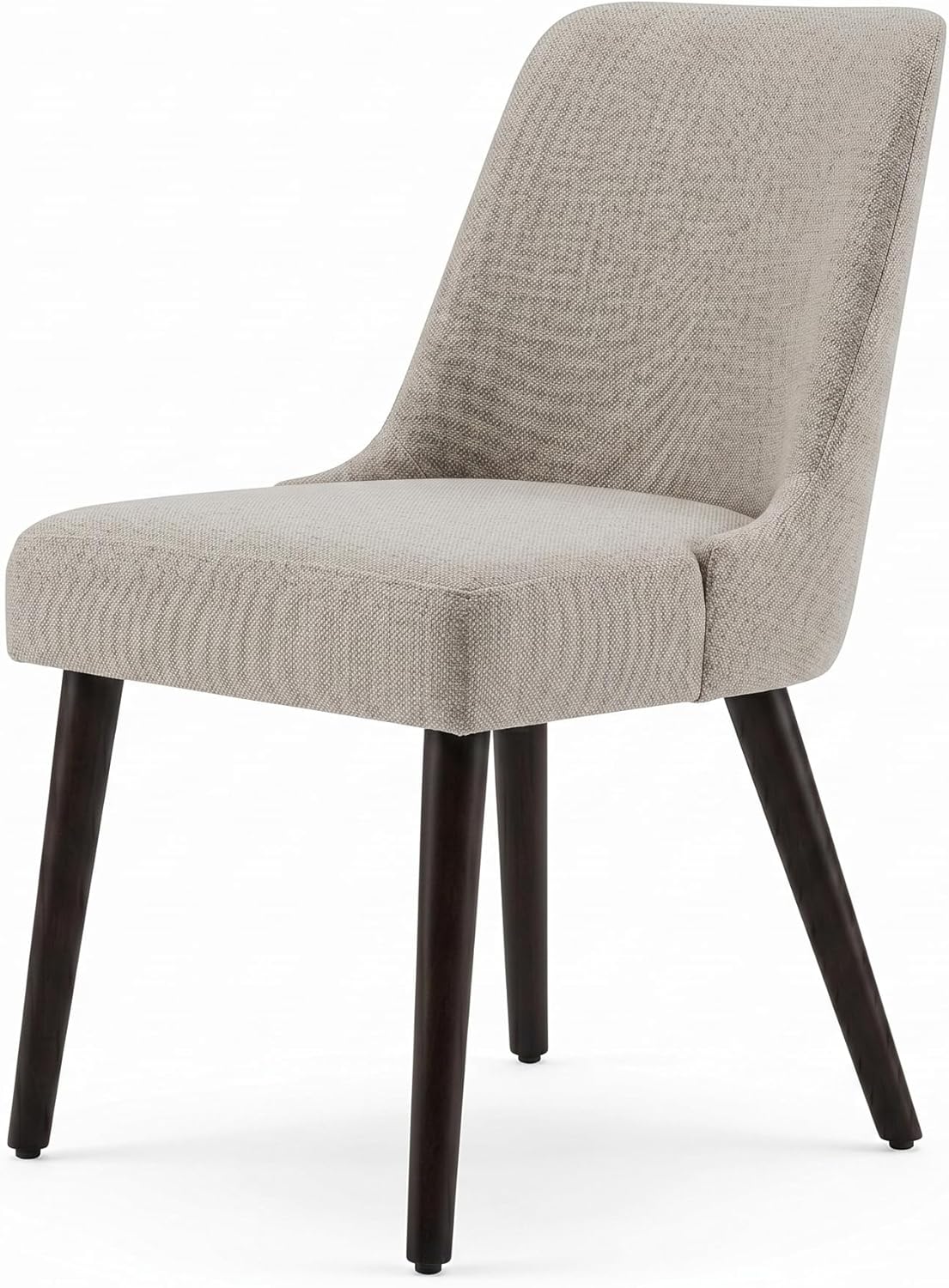 CHITA Mid-Century Modern Dining Chair, Upholstered Fabric Accent Chair for Dining Room, Set of 2, Flax Beige in Fabric