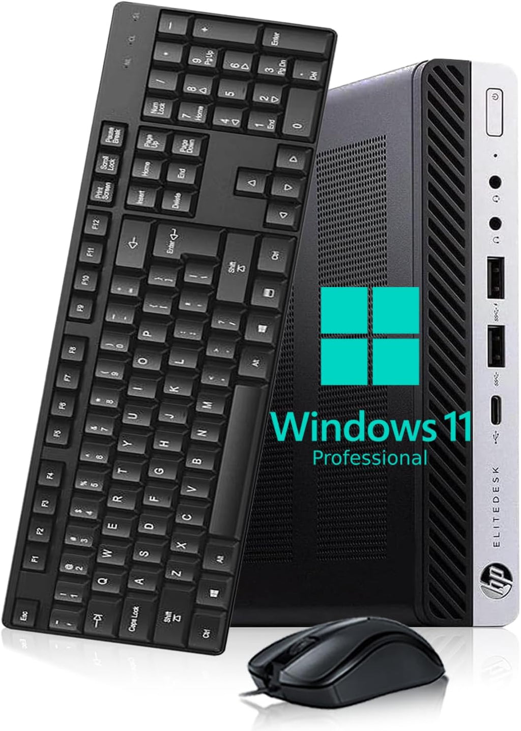 HP EliteDesk 800 G4 Mini Business Desktop Computer PC, Intel Core i5-8500T, 8GB RAM DDR4, 256GB SSD, Mouse & Keyboard, 2 DisplayPorts, WiFi & Bluetooth, Windows 11 Pro (Renewed)