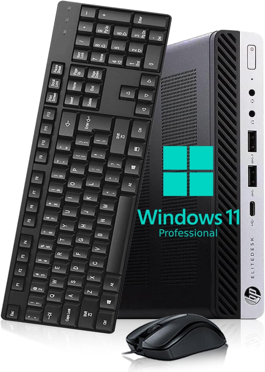 HP EliteDesk 800 G4 Mini Business Desktop Computer PC, Intel Core i5-8500T, 8GB RAM DDR4, 256GB SSD, Mouse & Keyboard, 2 DisplayPorts, WiFi & Bluetooth, Windows 11 Pro (Renewed)