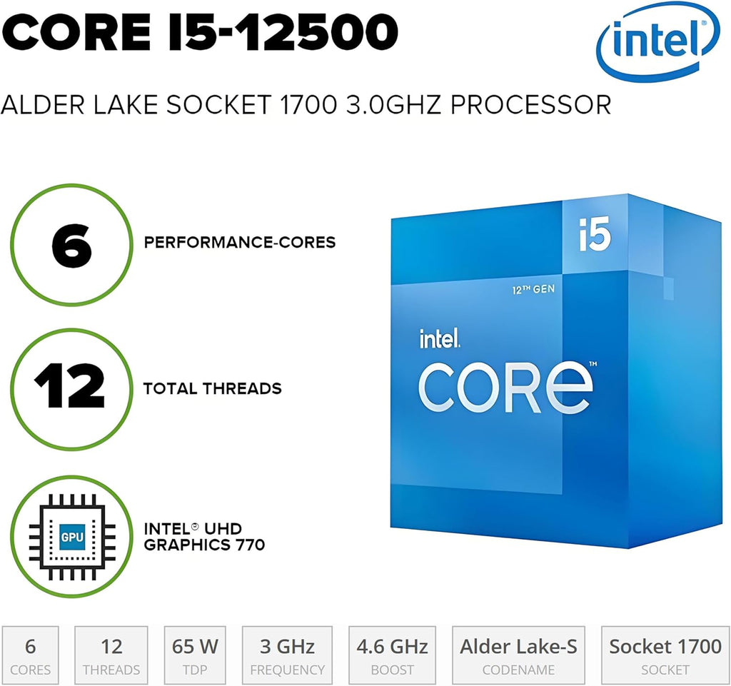 HP Desktop Computer Tower PC | Intel 6-Core i5-12500 | 16GB RAM + 512GB PCIe SSD | Complete Setup with WiFi, Bluetooth, Keyboard & Mouse | Windows 11 Home| Ideal for Home Office, Business & Student