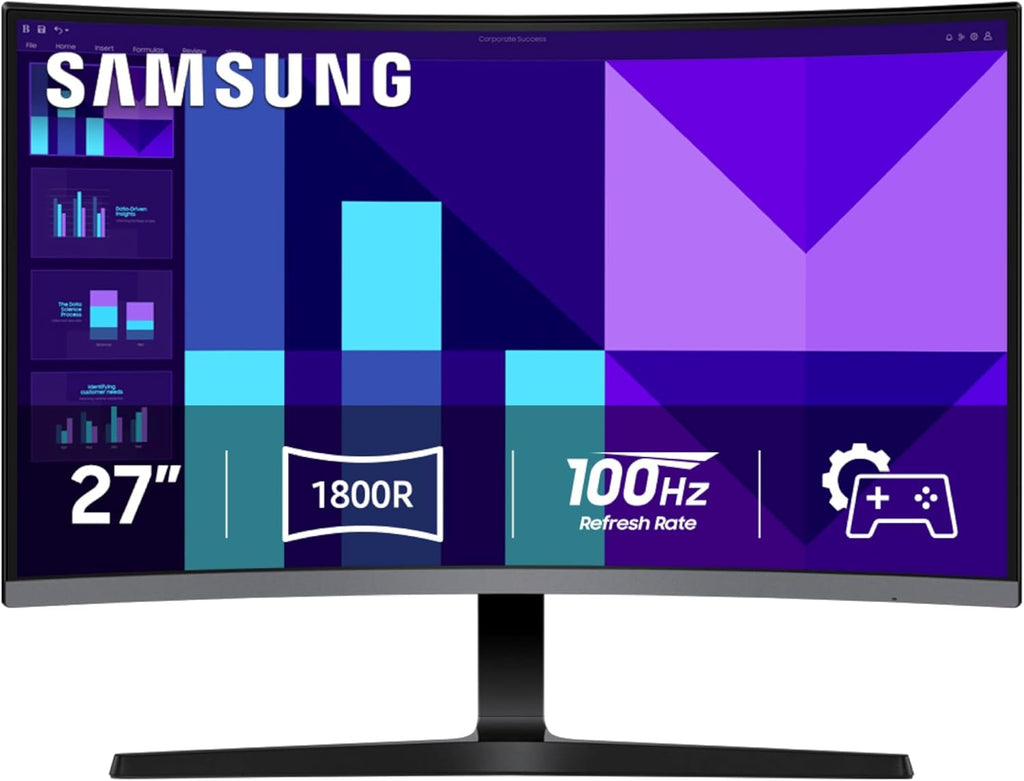 Samsung 27-inch S3 (S39GD) FHD 100Hz Curved Monitor, Game Mode, Eye Saver Mode, Multiple Connectivity with HDMI Port, Built-in Speakers, LS27D396GANXZA, 2025