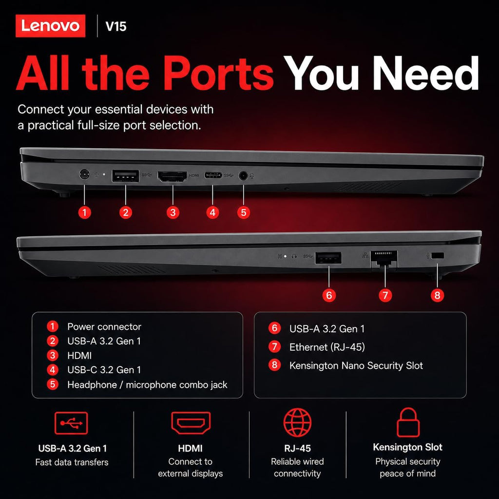 Lenovo 2026 New V15 Business and Student Laptop, Ryzen 3 7320U(Outperforms Intel i7-1065G7), 16GB RAM, 256GB SSD, 15.6" FHD, Ultra Quiet Design, Long Battery Life, Wi-Fi 6, Bluetooth 5, Windows 11 Pro