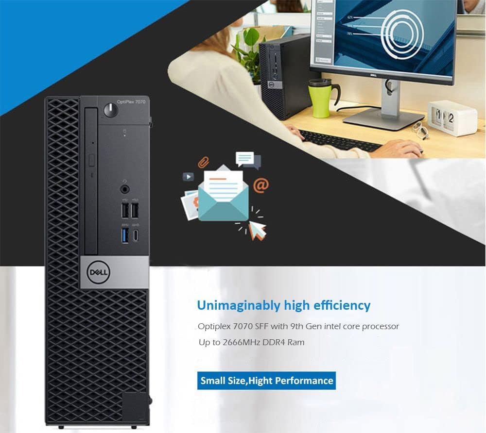 Dell OptiPlex 7070 SFF Desktop Computer PC, Intel 8 Core i7-9700 3.0GHz up to 4.70GHz,32GB DDR4 Ram New 1TB NVMe M.2 SSD,AX210 Built-in WiFi 6E,Windows 11 Pro, Wireless Keyboard & Mouse (Renewed)