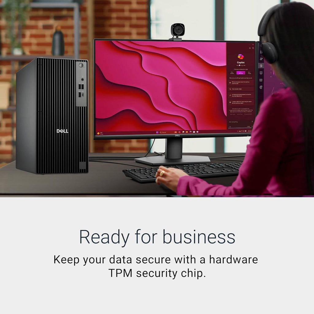 Dell QCT1250 Business Desktop, New OptiPlex Version, Intel 13th Gen 4-Core CPU, Ultra-Quiet Design, 16GB DDR5 RAM, 512GB PCIe SSD, Dual 4K Monitor Support, USB-C, Windows 11 Pro
