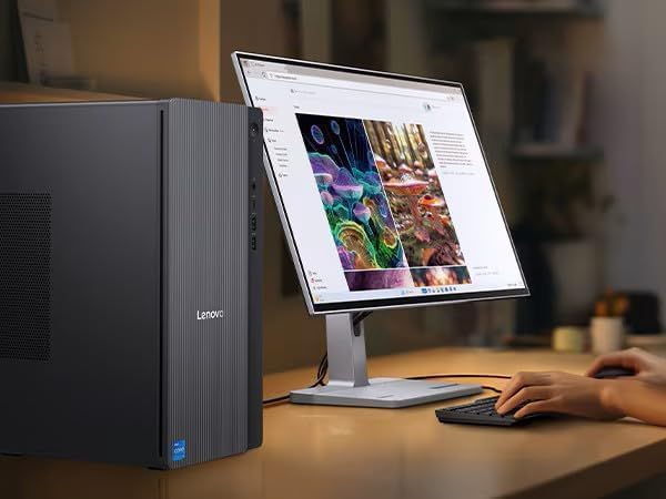 Lenovo IdeaCentre Tower Desktop Computer • 10-core Intel Ultra 5 225 Processor • 16GB DDR5 • 512GB SSD • Office 365 for The Web • HDMI + VGA, Wi-Fi 6E • Wired Keyboard & Mouse • Windows 11