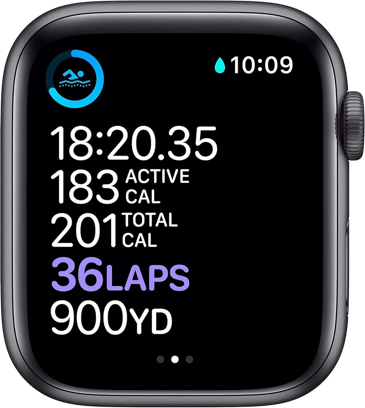 Apple Watch Series 6 (GPS, 44mm) - Space Gray Aluminum Case with Black Sport Band (Renewed)