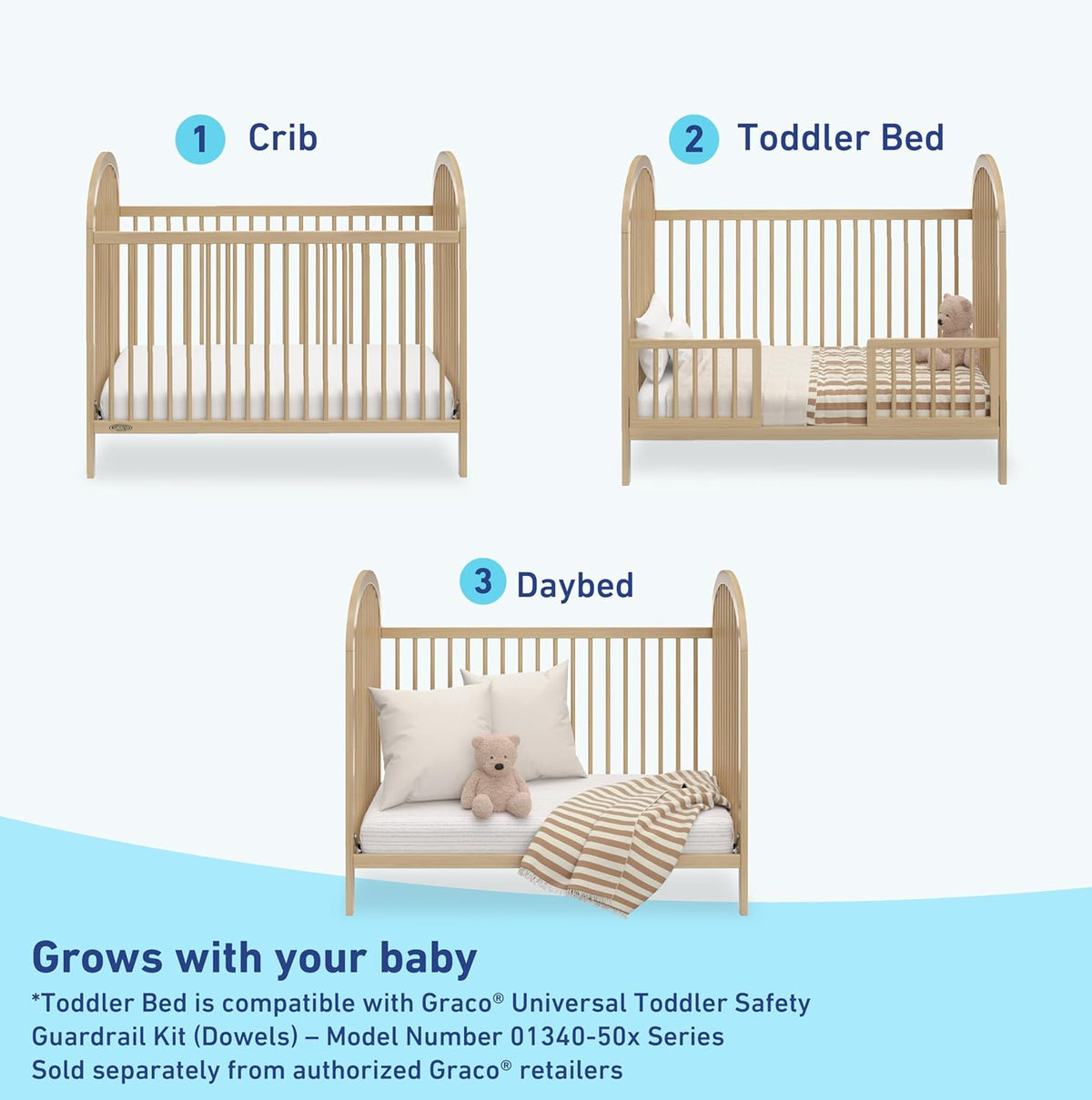 Graco Olivia Convertible Crib and Graco Premium Foam Crib & Toddler Bed Mattress Bundle (Driftwood) – GREENGUARD Gold Certified, Standard Crib Mattress, Baby Crib Converts to Toddler Bed & Daybed