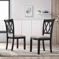 Roundhill Furniture Windvale Fabric Upholstered Dining Chair, Set of 2, Black