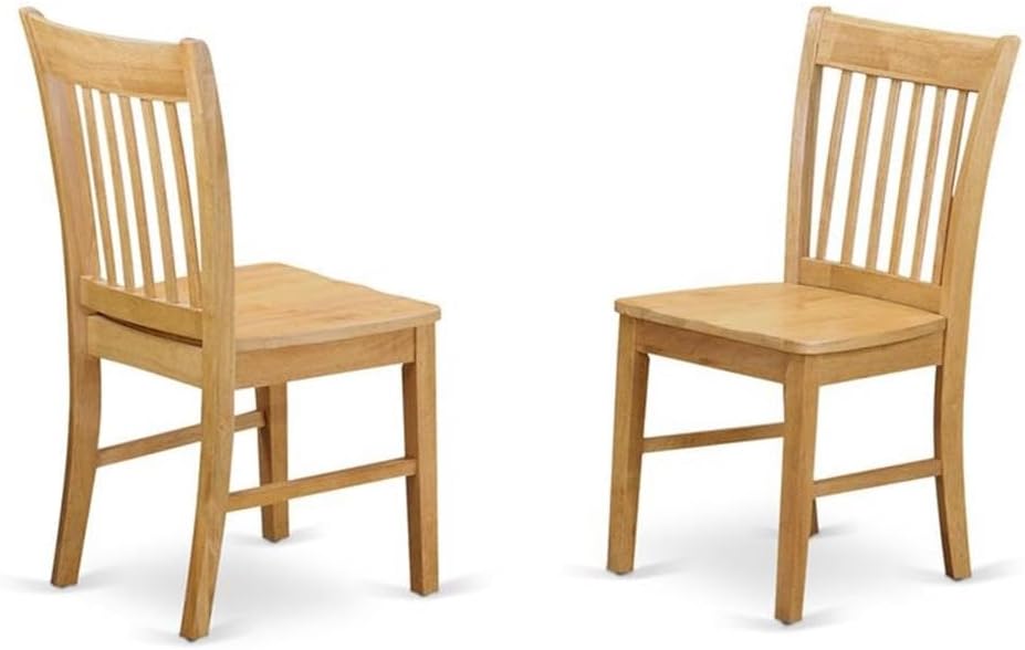 East West Furniture DLNO5-OAK-W 5 Piece Modern Dining Table Set Includes a Round Wooden Table with Dropleaf and 4 Dining Chairs, 42x42 Inch, Oak