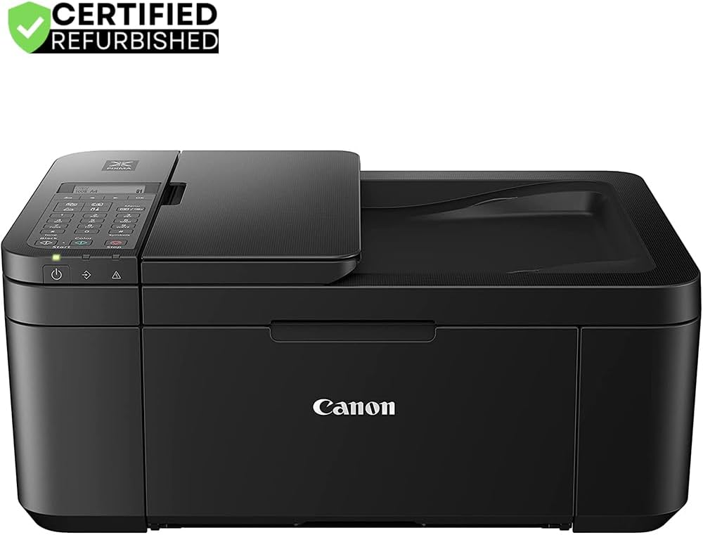 Canon PIXMA TR4720 All-in-One Wireless Printer with Auto Document Feeder, Mobile Printing, Copy, Fax & Scanner Black 5074C002 (Renewed) Bundle w/DGE USB Connection Cable +Small Business Software Kit