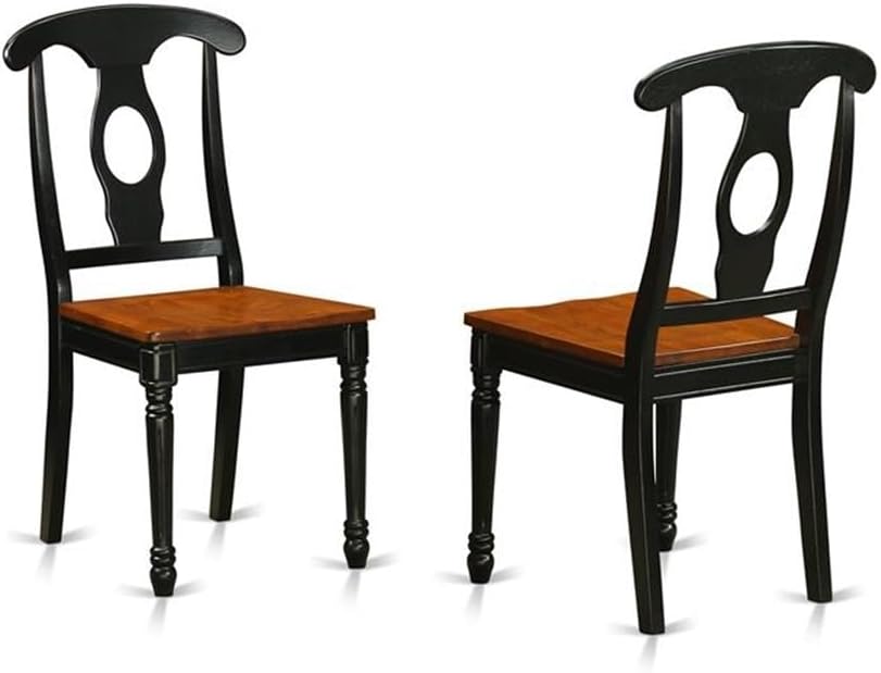 East West Furniture MZKE3-BCH-W 3 Piece Modern Dining Table Set Contains a Rectangle Wooden Table with Dropleaf and 2 Dining Chairs, 36x54 Inch, Black & Cherry