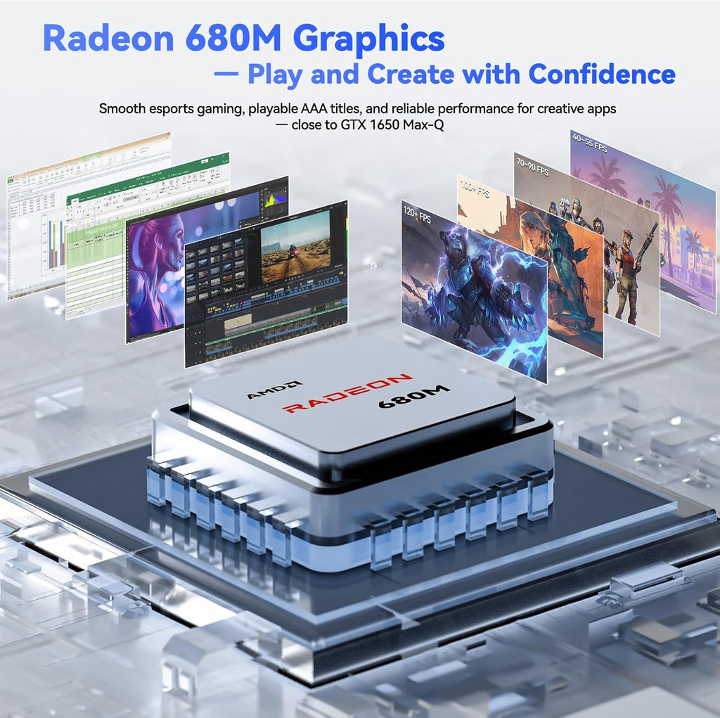 NIMO Gaming Laptop, 17.3" FHD IPS Anti-Glare Screen, AMD R7 7735HS (Up to 4.75GHz, Beat i7-12650H) Computer with 16GB DDR5 RAM 1TB SSD, 180° Viewing, Radeon 680M, 100W Type-C, for Business, College