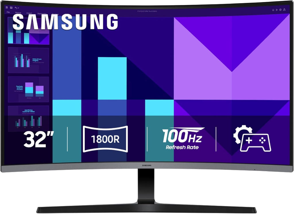 Samsung 32-inch S3 (S39GD) FHD 100Hz Curved Monitor, Game Mode, Eye Saver Mode, Multiple Connectivity with HDMI Port, Built-in Speakers, LS32D39DGANXZA, 2025