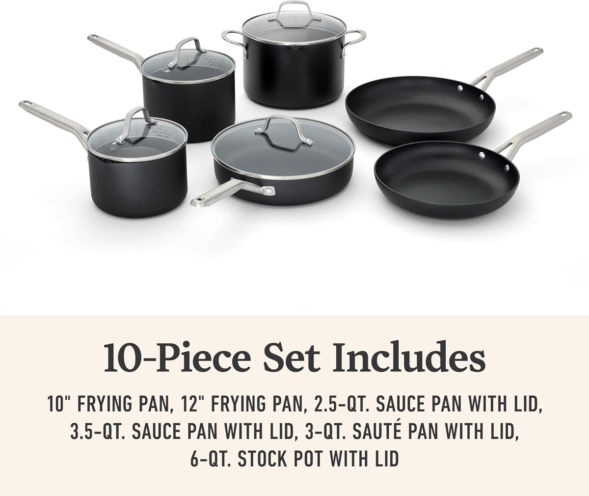 Calphalon® Hard-Anodized Nonstick 10-Piece Cookware Set