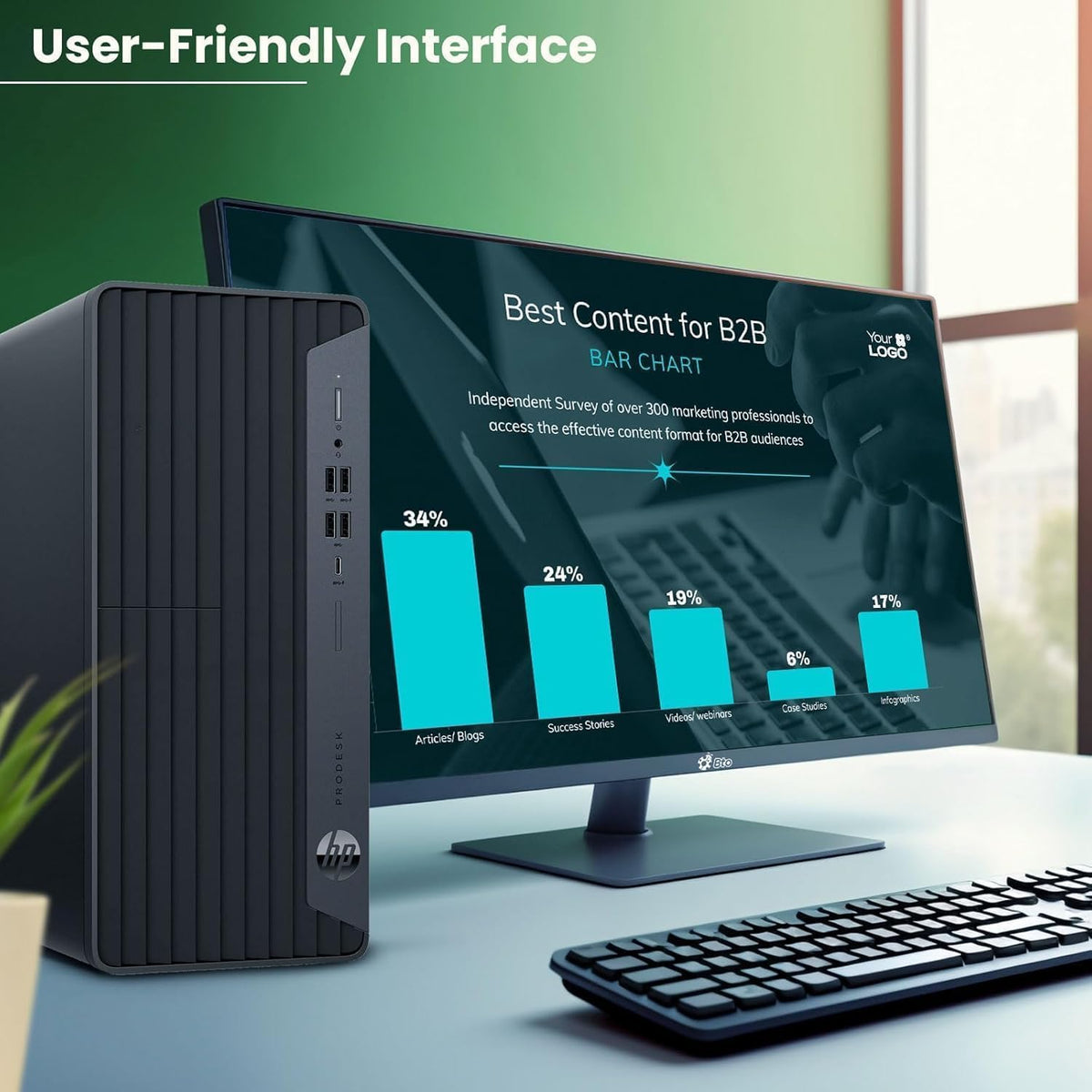 HP ProDesk 600 G6 MT Business Desktop PC Ultra-Quiet | Intel i5-10400F 6-Core (4.3GHz) | 16GB DDR4, 1TB NVMe SSD | GeForce GT 610 | WiFi Adapter | 9 USB Ports | Keyboard & Mouse | Windows 11 Pro