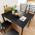 5-Piece Dining Table Set with 4 Chairs, MDF & Metal Construction, Upholstered Seat Dining Set for Small Space, Apartment, Kitchen